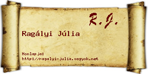 Ragályi Júlia névjegykártya